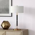 Henn & Hart Simone Matte Black & Brass Table Lamp TL0322